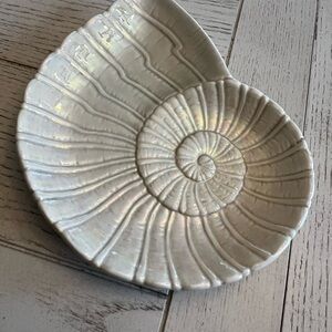 Iridescent Fitz and Floyd Shell-Shaped Dish